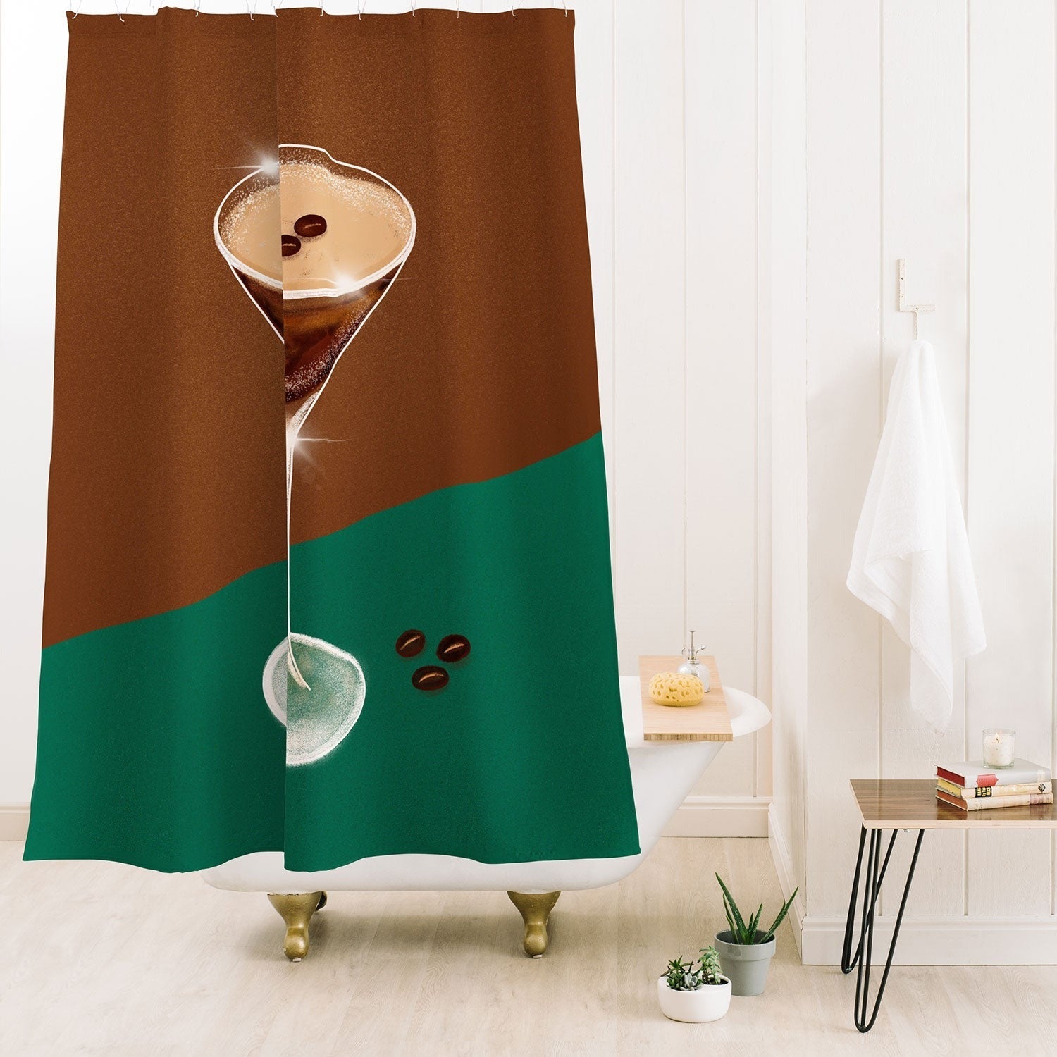 Design by Spark Expresso Martini Coffee Beans Shower Curtain