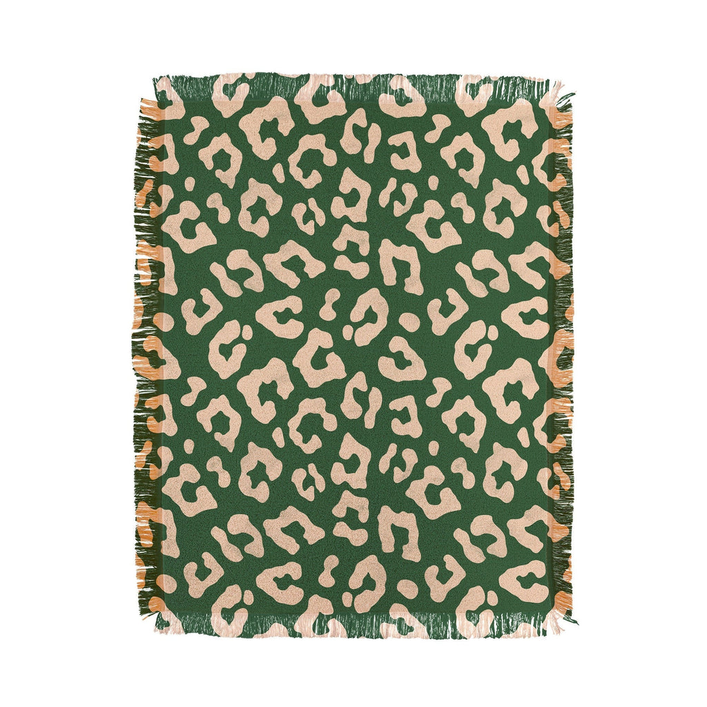 Avenie BR Cheetah Print In Green Throw Blanket