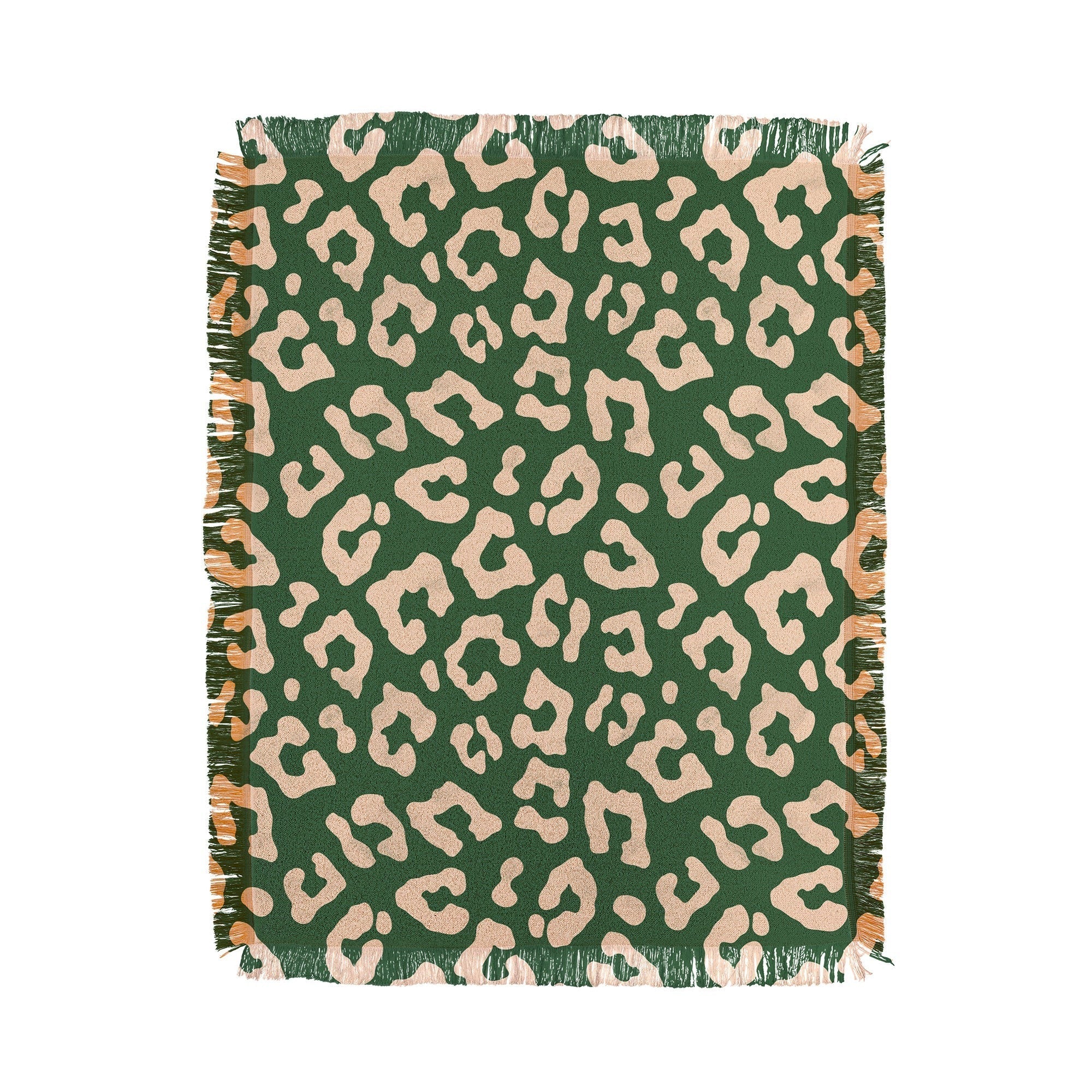 Avenie BR Cheetah Print In Green Throw Blanket