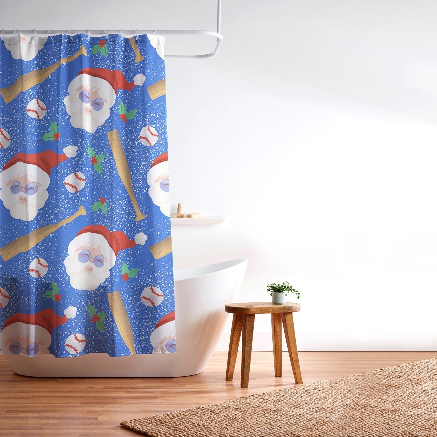 Design by Spark Sporty Baseball Santa Shower Curtain