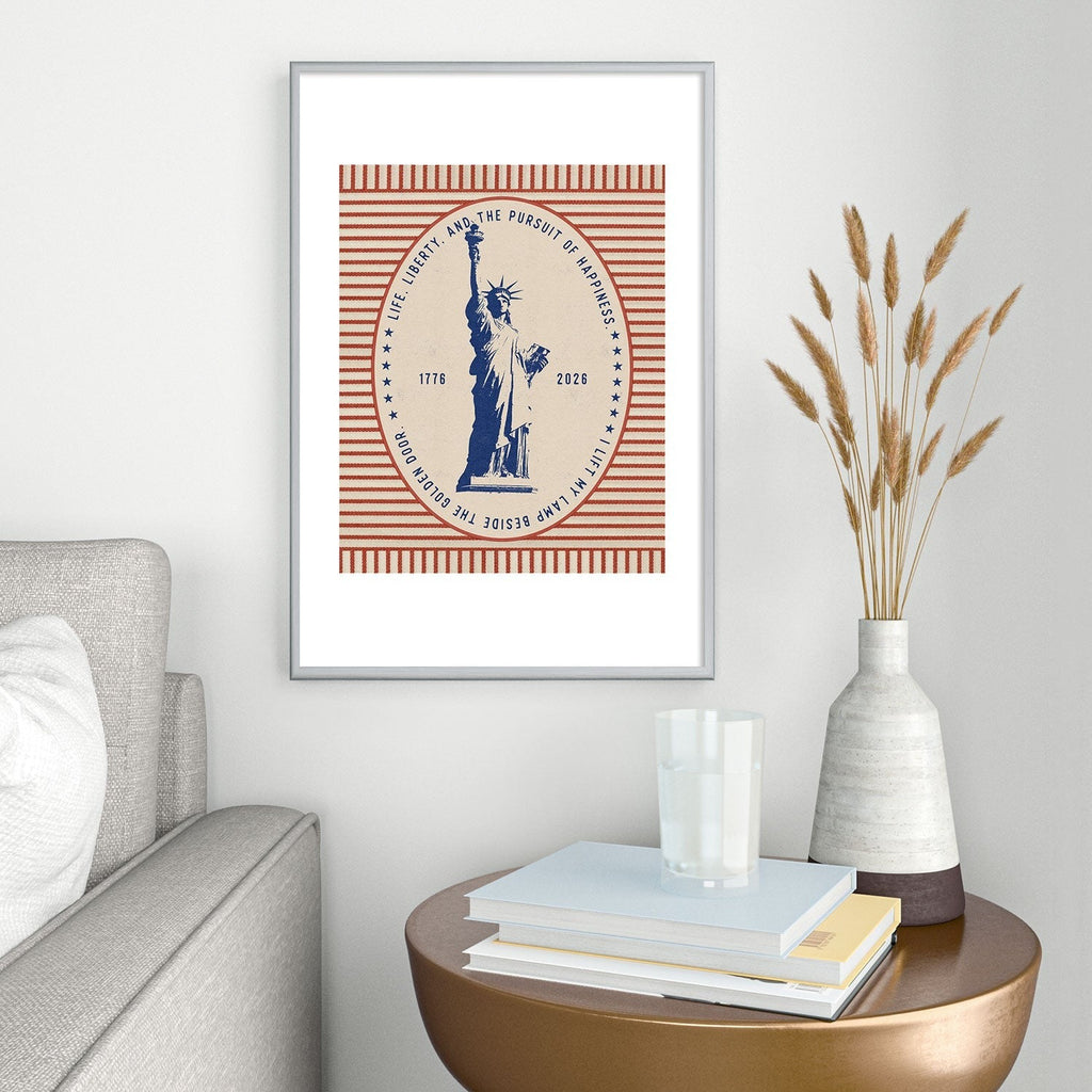 DENY Designs Life Liberty Metal Framed Art Print