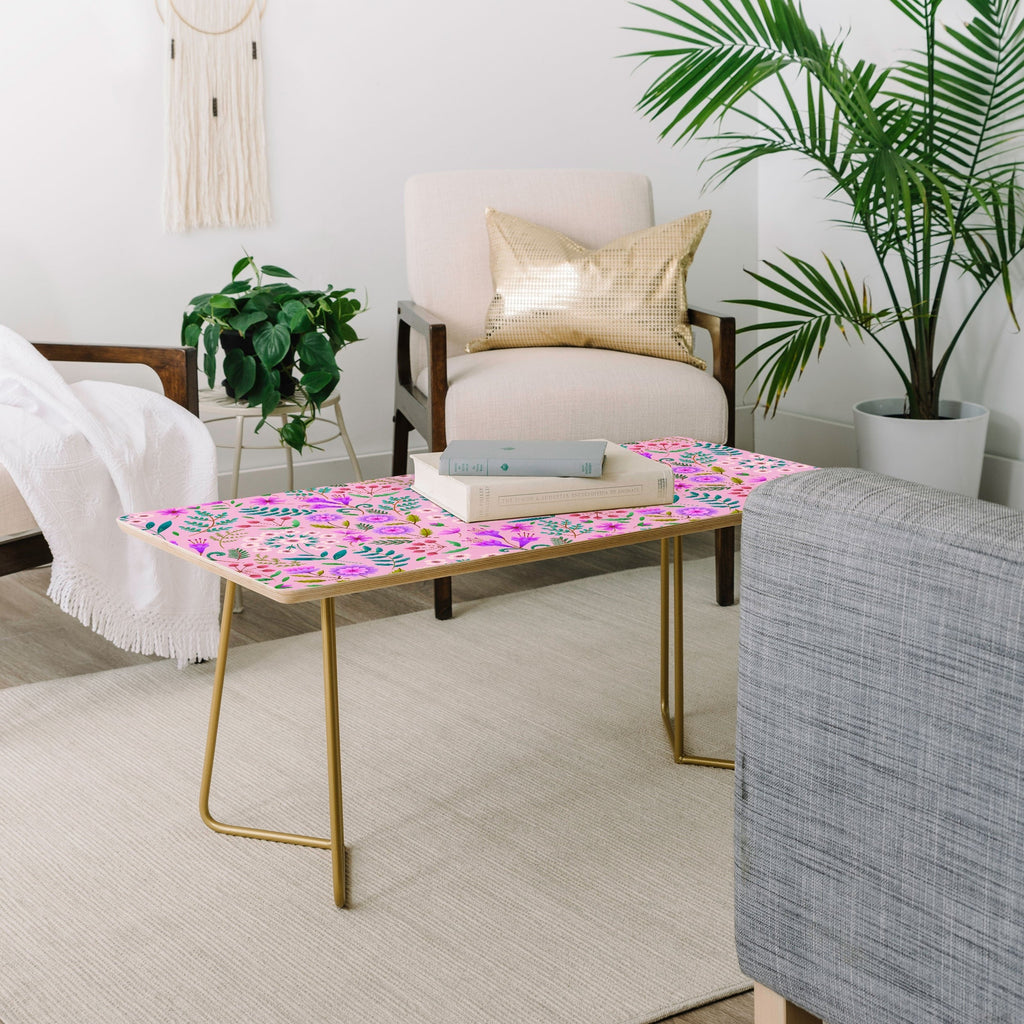 Pimlada Phuapradit Ditsy Purple Floral Half Drop Coffee Table
