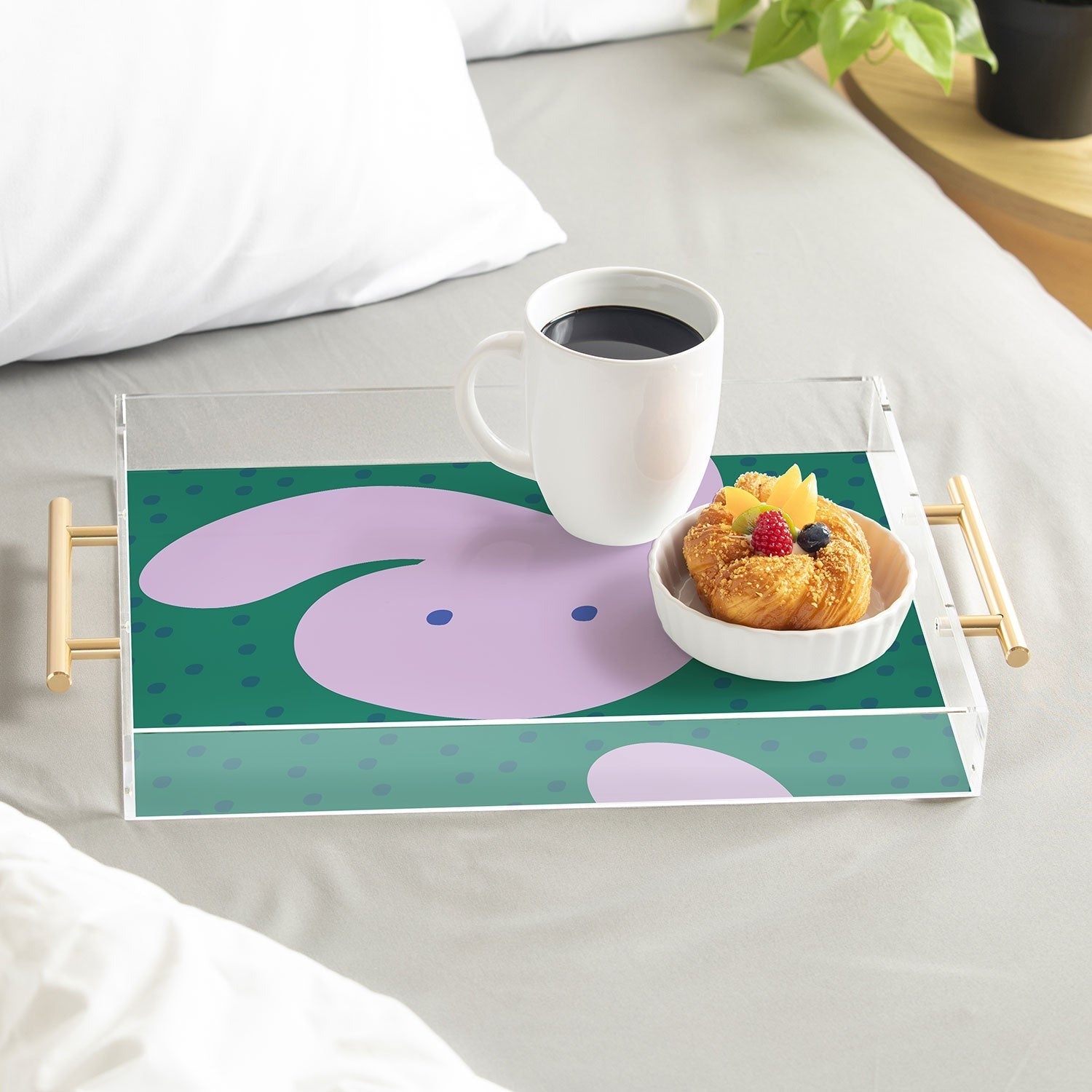 Camilla Foss Pebbles and Rabbit Acrylic Tray