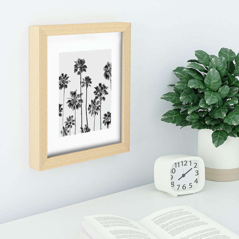 Gal Design Black And White Palms Recessed Framing Rectangle