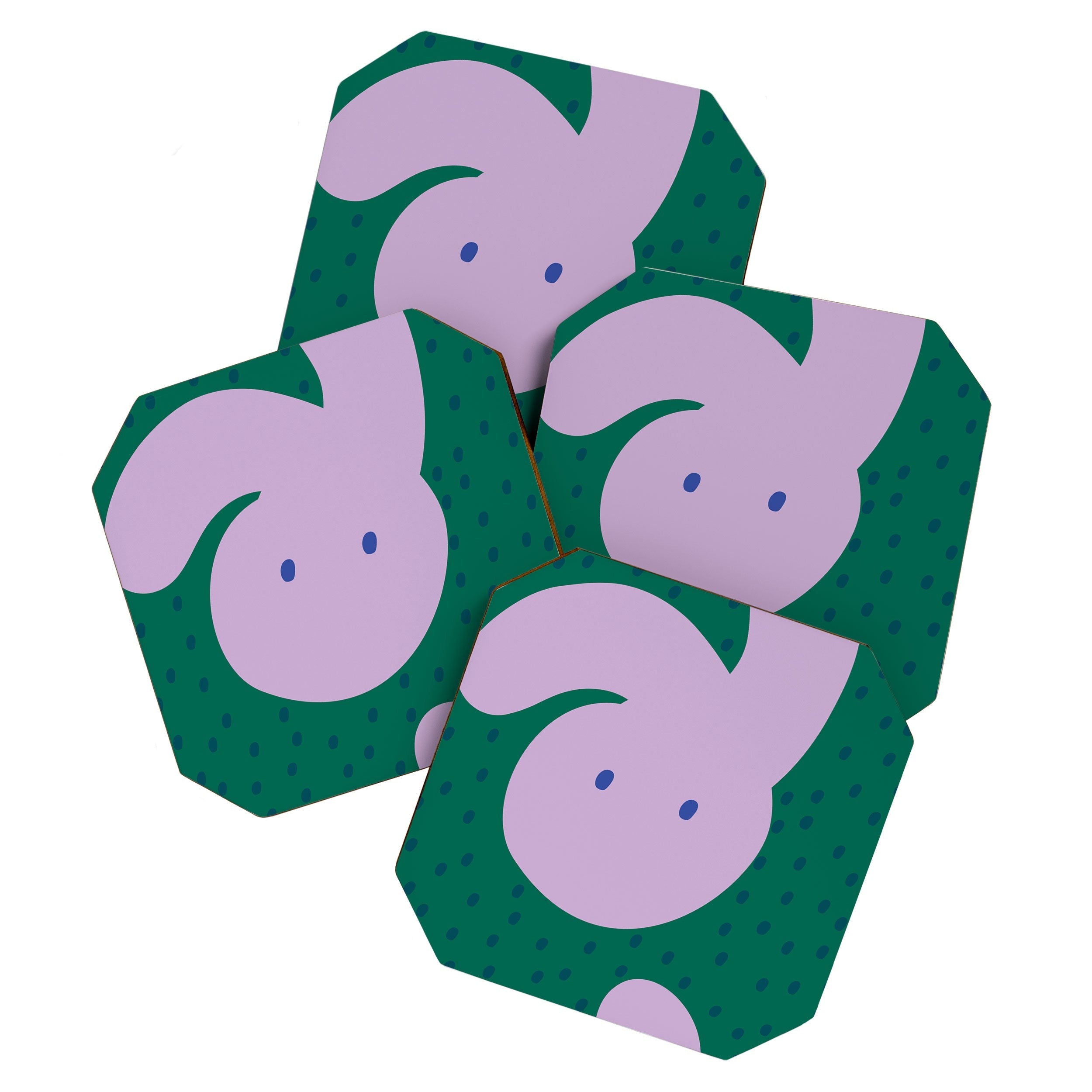 Camilla Foss Pebbles and Rabbit Coaster Set