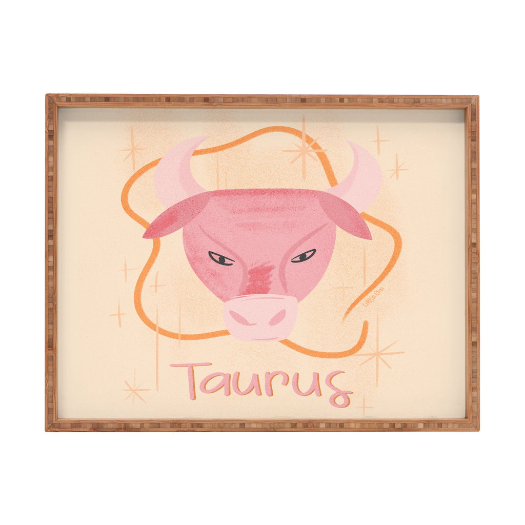 Little Om Zodiac Sign Taurus Rectangular Tray