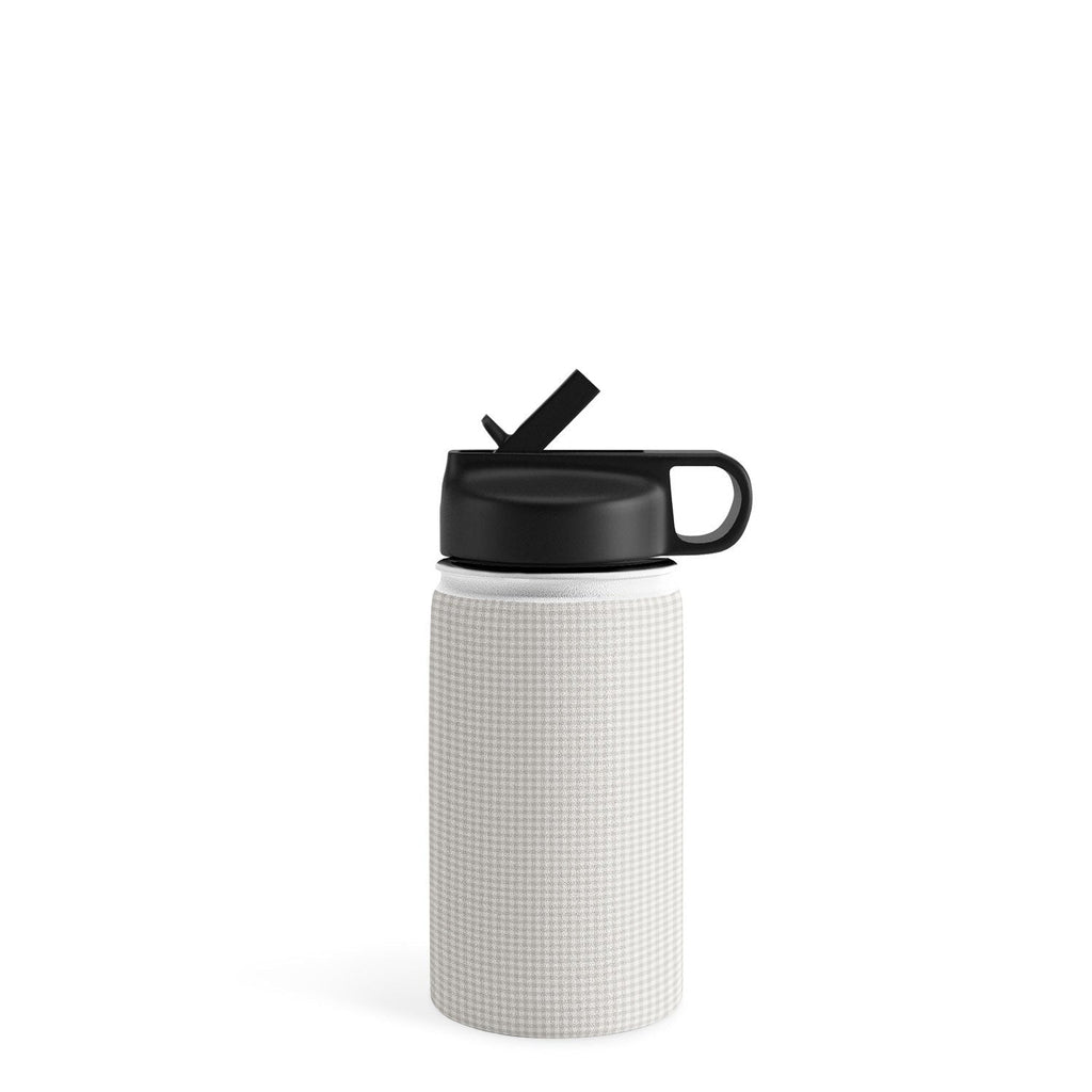 Colour Poems Gingham Plaid Pattern Cloud White Water Bottle