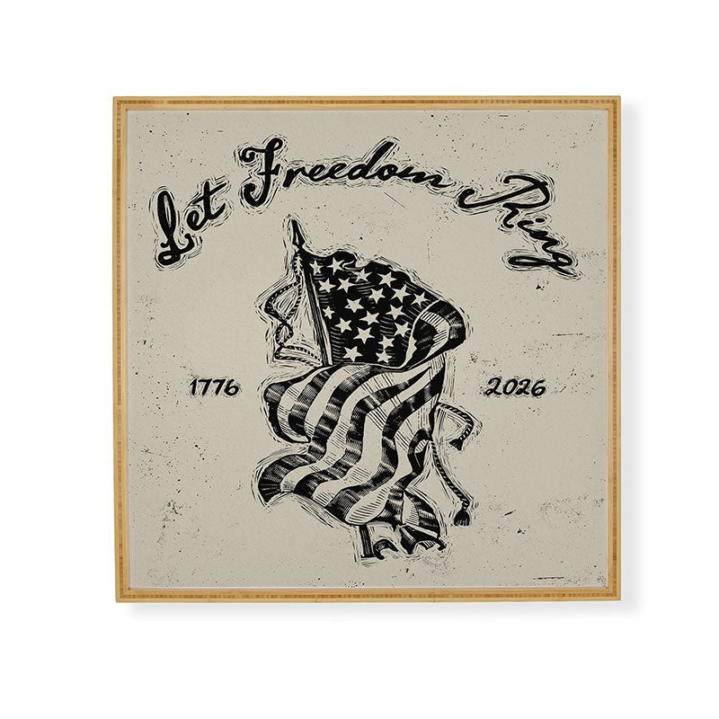 DENY Designs Let Freedom Ring Block Framed Wall Art