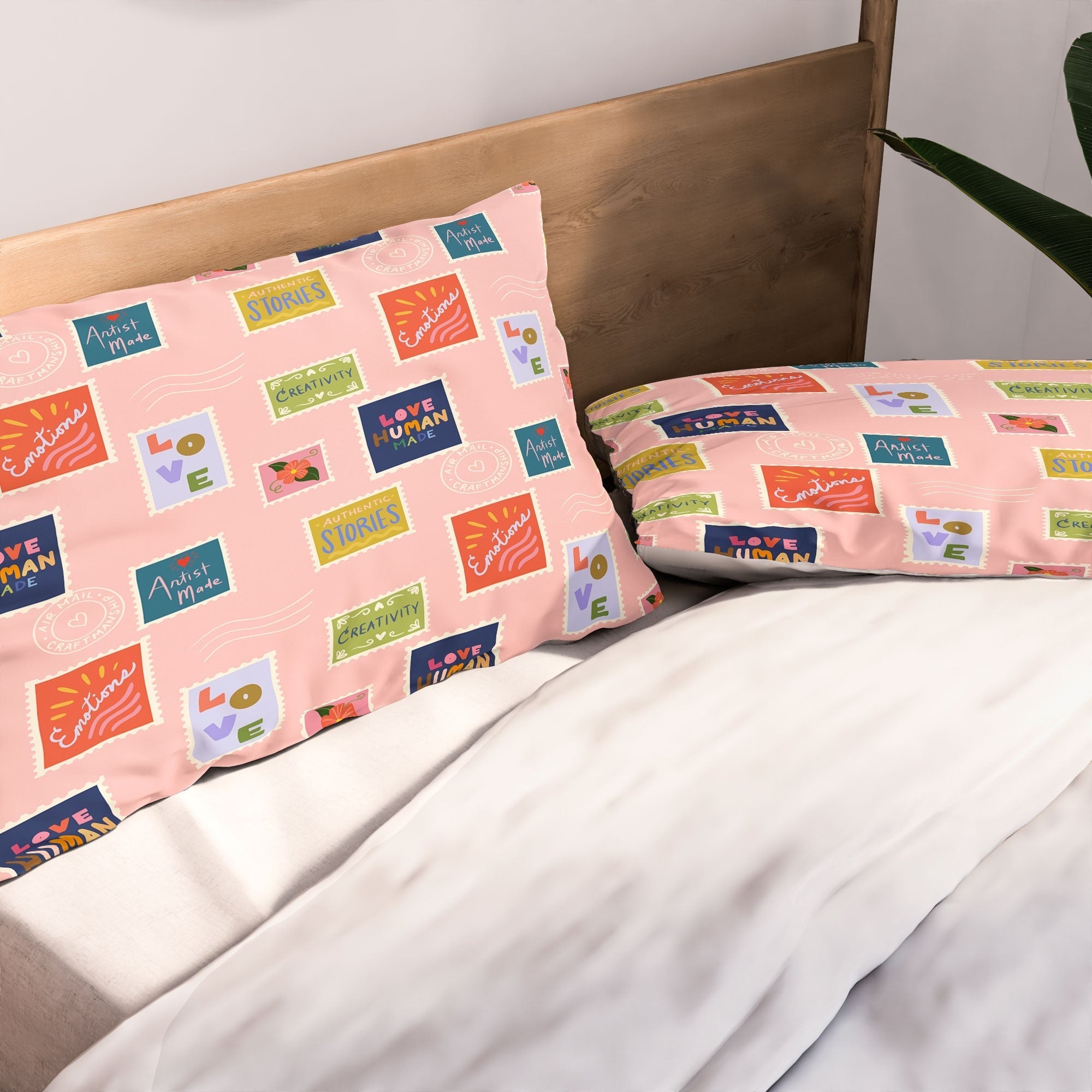 Design by Spark Love Human Made Stamps Pillow Shams