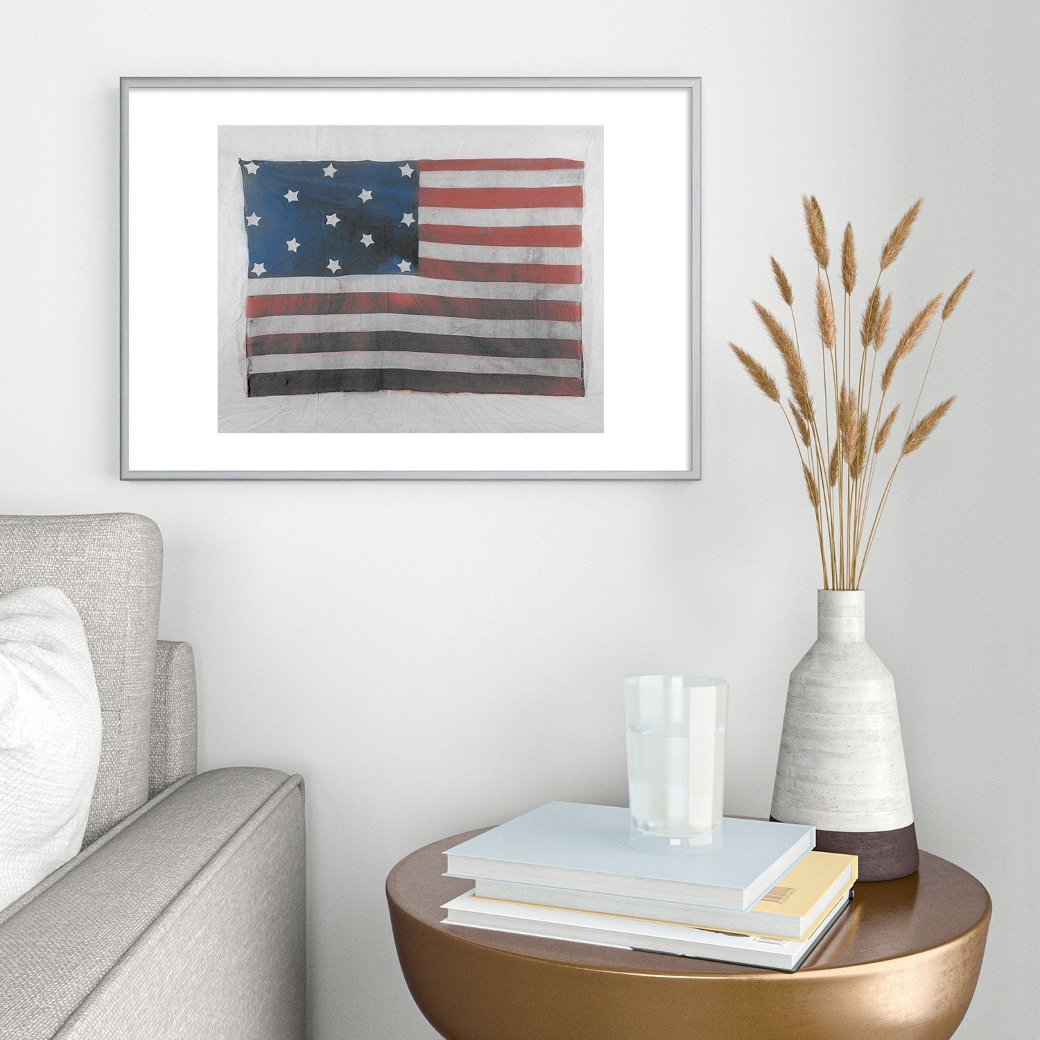 DENY Designs Flag Attributed to Elizabeth Schuyler Hamilton Metal Framed Art Print