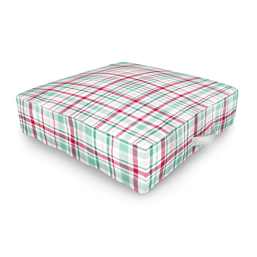 Lisa Argyropoulos Merry Vintage Plaid Outdoor Floor Cushion