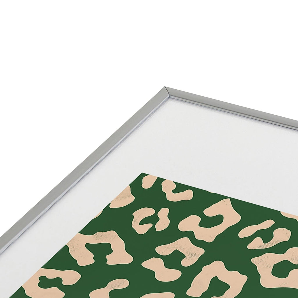 Avenie BR Cheetah Print In Green Metal Framed Art Print