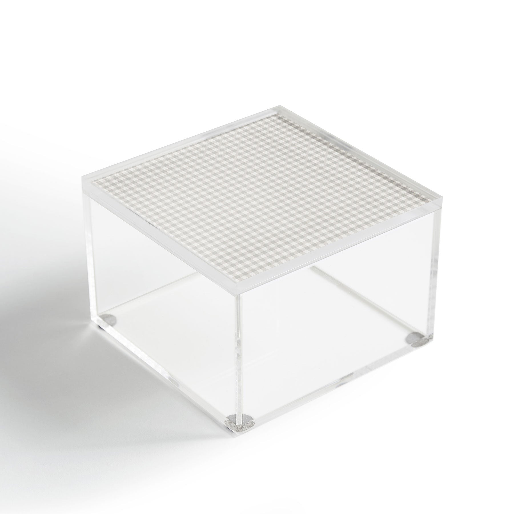 Colour Poems Gingham Plaid Pattern Cloud White Acrylic Box