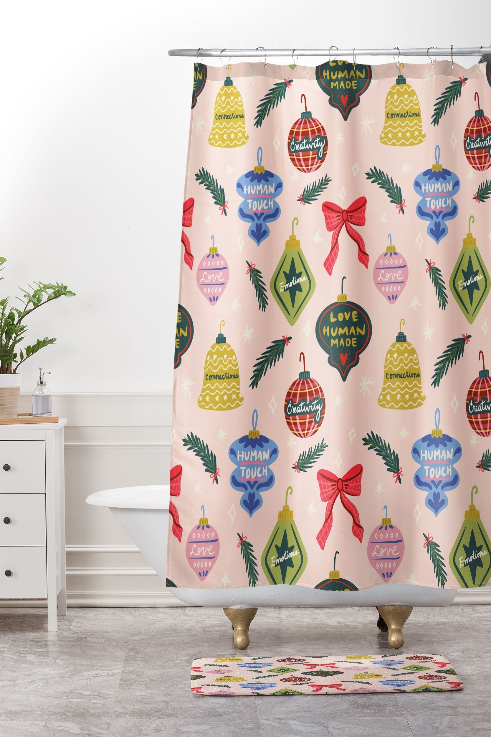 Design by Spark Love Human Made Christmas Ornaments Memory Foam Bath Mat