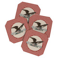 DENY Designs Gingham Eagle Coaster Set