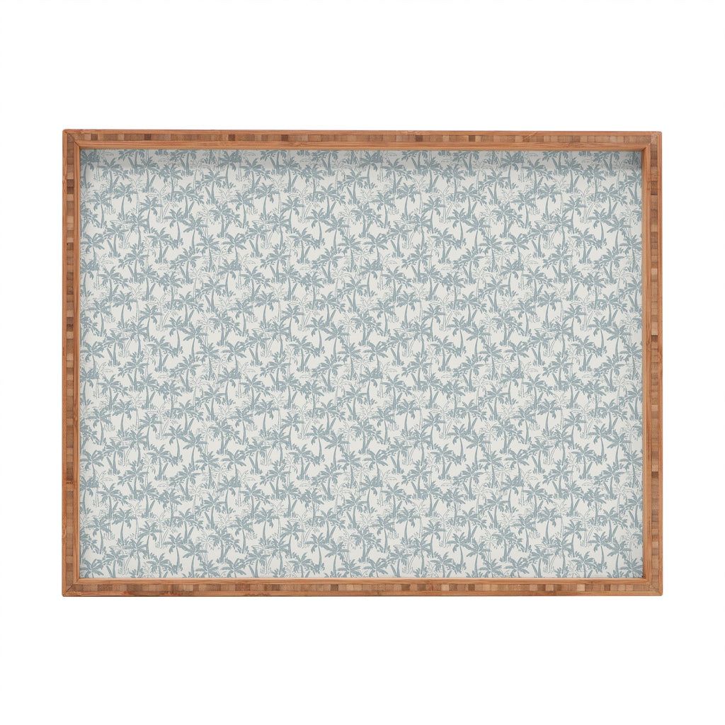 CoastL Studio Palm Forest Coastal Blue Rectangular Tray