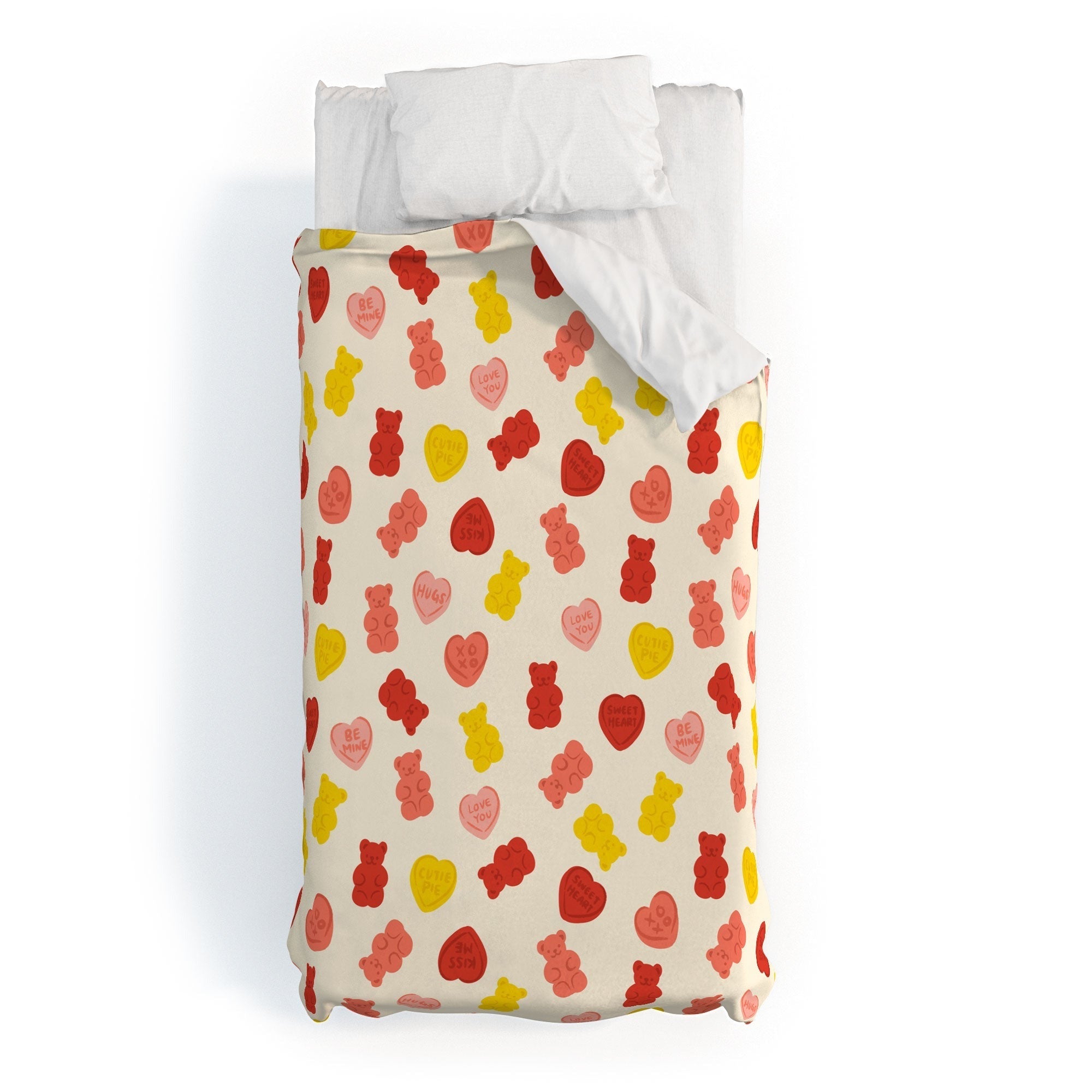 Design by Spark Gummy Bears and Candy Hearts Valentines Duvet Cover