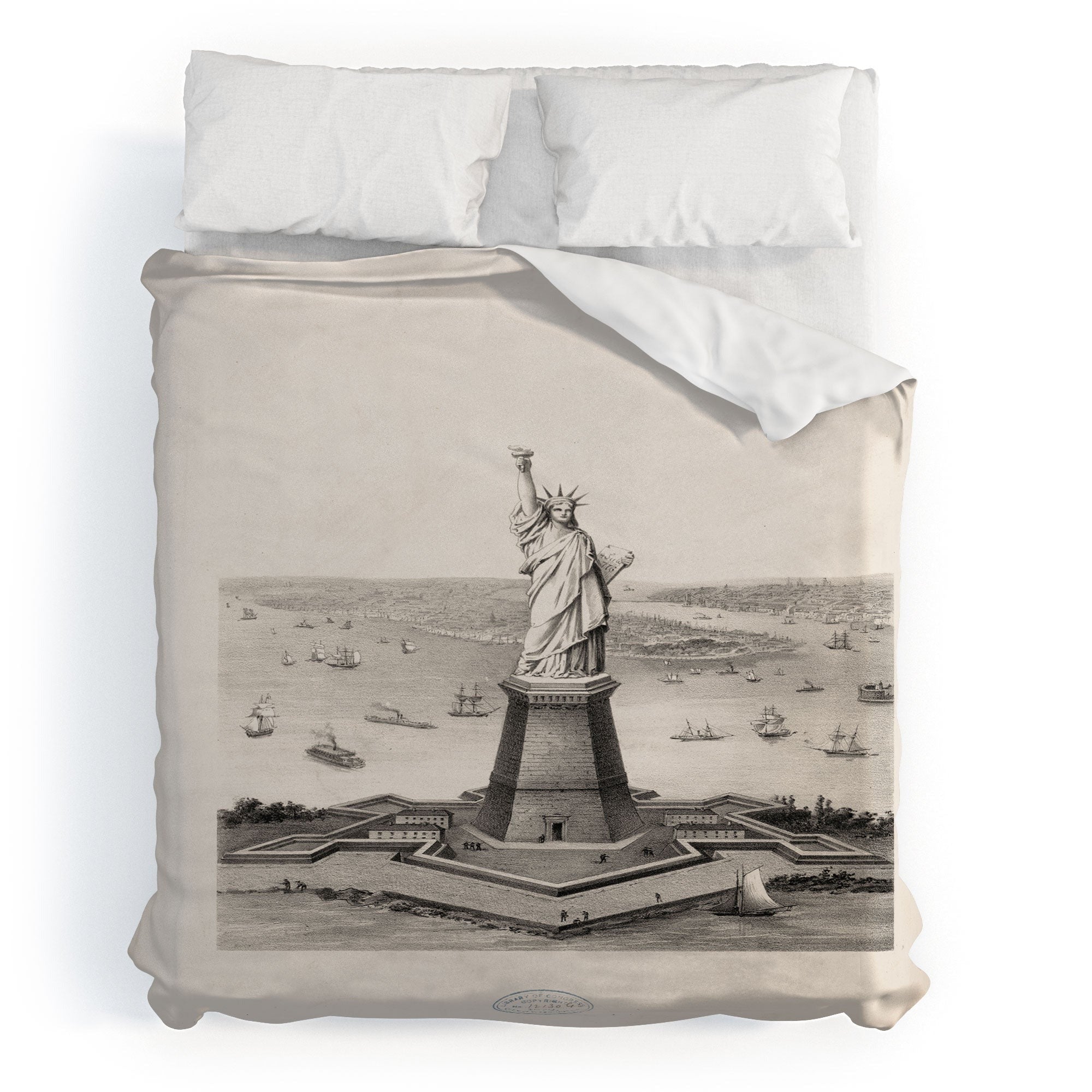 DENY Designs Vintage Lady Liberty Duvet Cover
