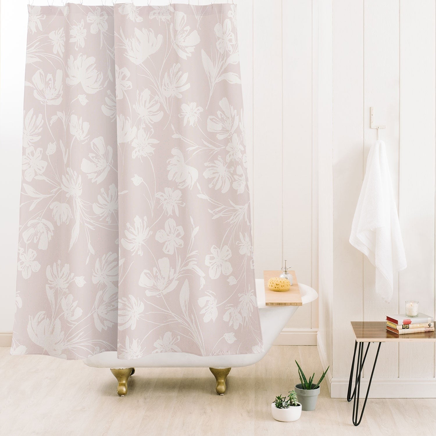 Gabriela Fuente Martine Neutral Shower Curtain