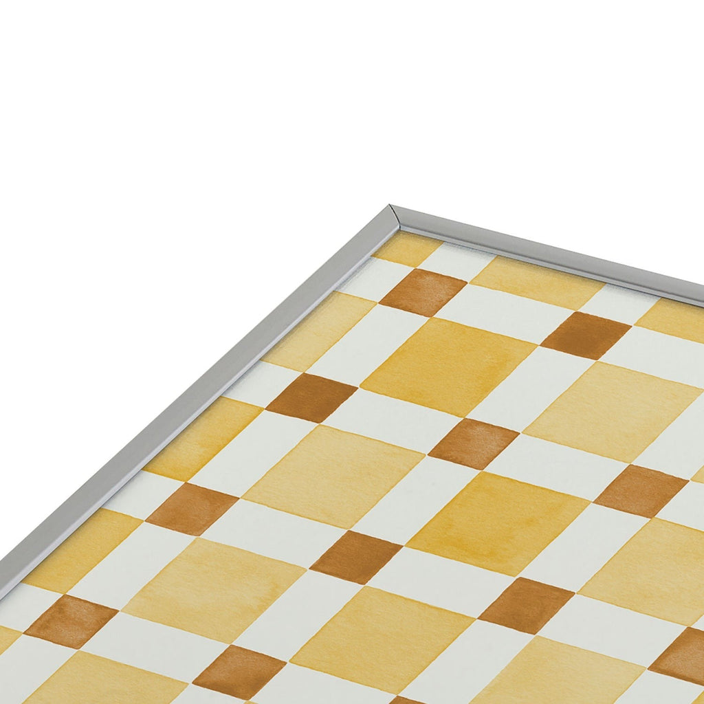 Ninola Design Everyday Artifact Checker Mosaic Tiles Geometry Yellow Square Metal Framed Art Print