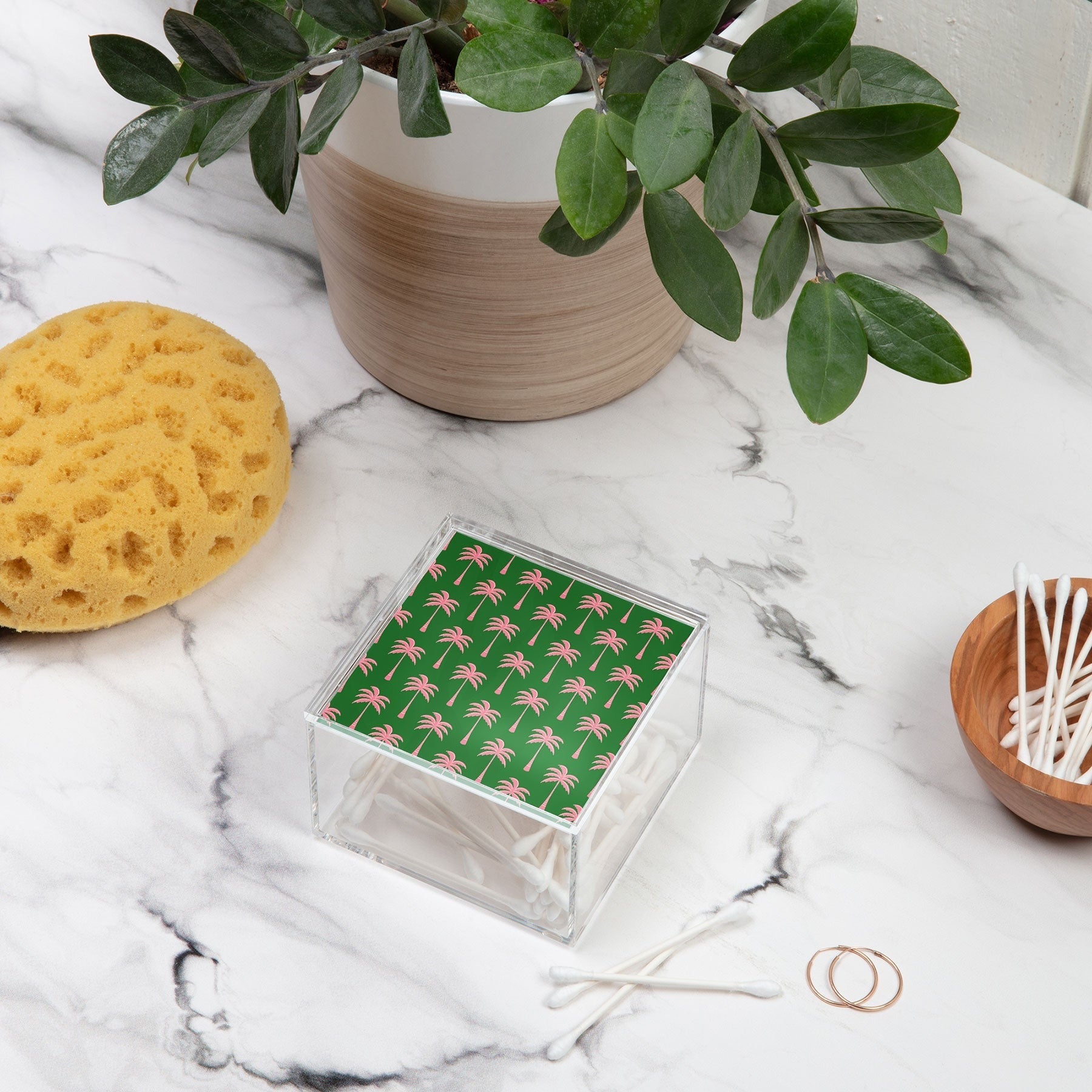 Design by Spark Pink Palm Tree Oasis Acrylic Box