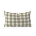 Menina Lisboa Rustic Green Plaid Oblong Throw Pillow