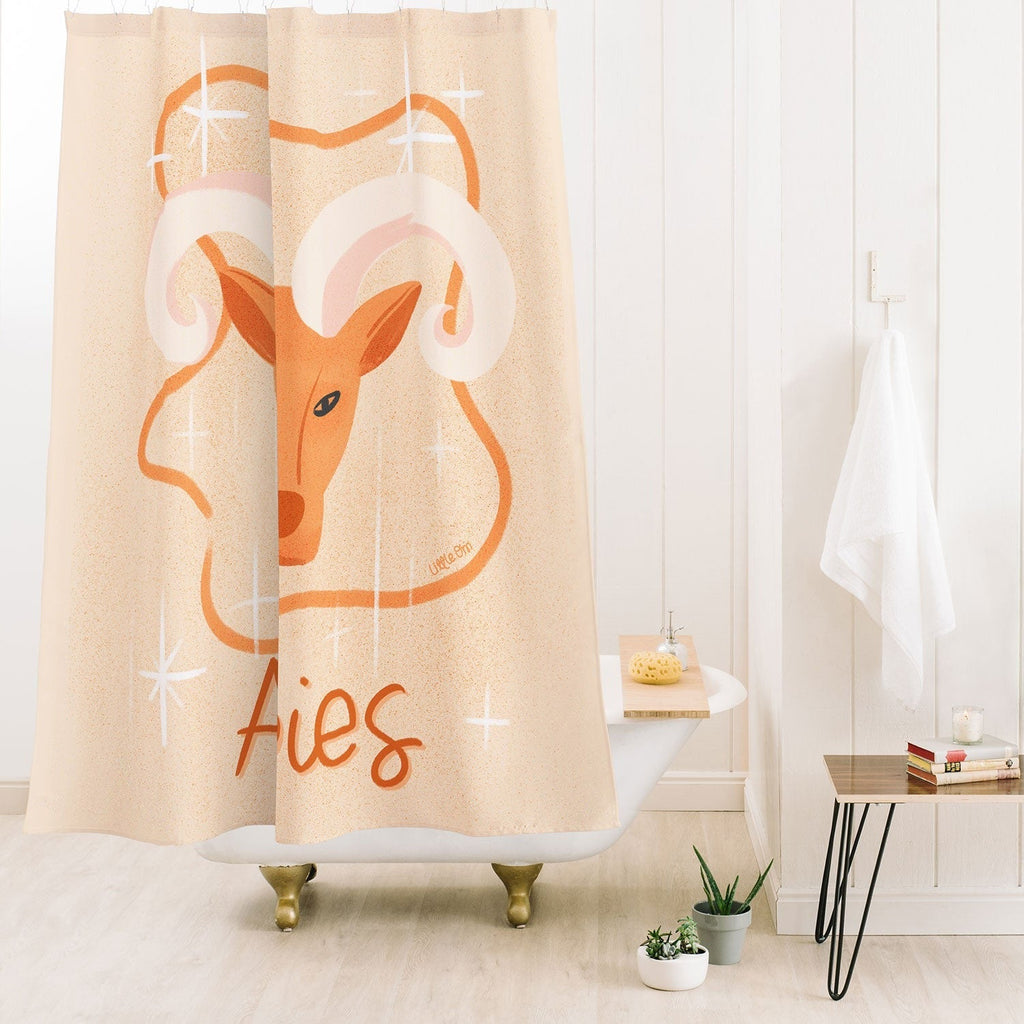 Little Om Zodiac Signs Aries Shower Curtain