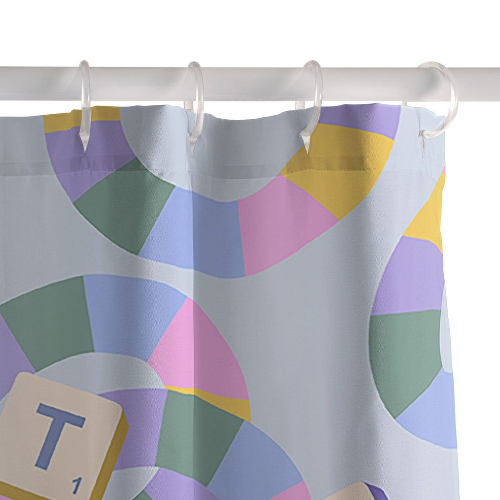 Design by Spark Scrabble Board Game Night Shower Curtain