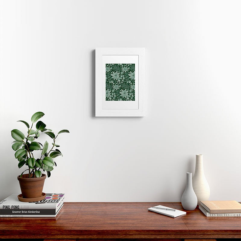 Pimlada Phuapradit Christmas Poinsettia Framed Art Print
