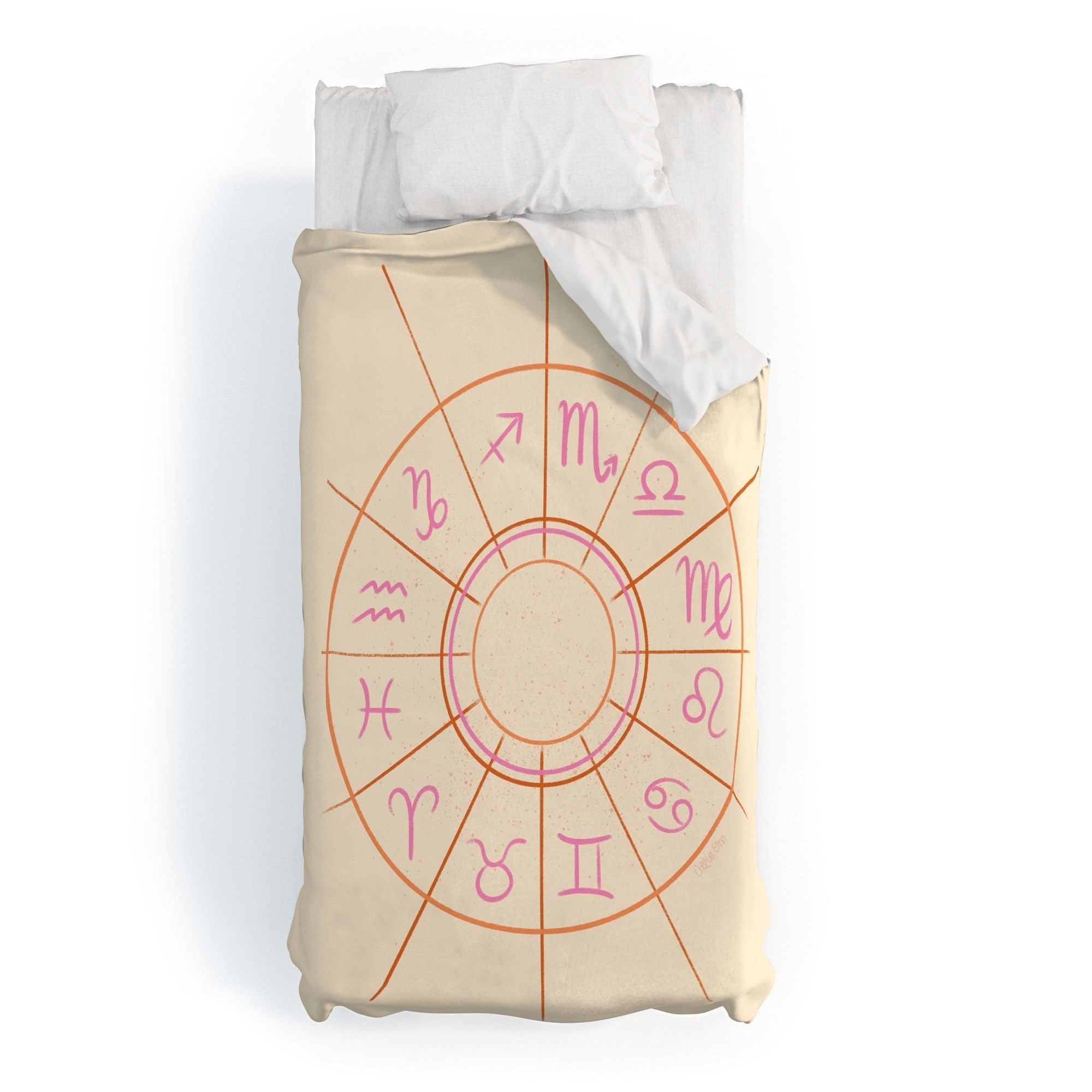 Little Om Zodiac Signs cream Duvet Cover