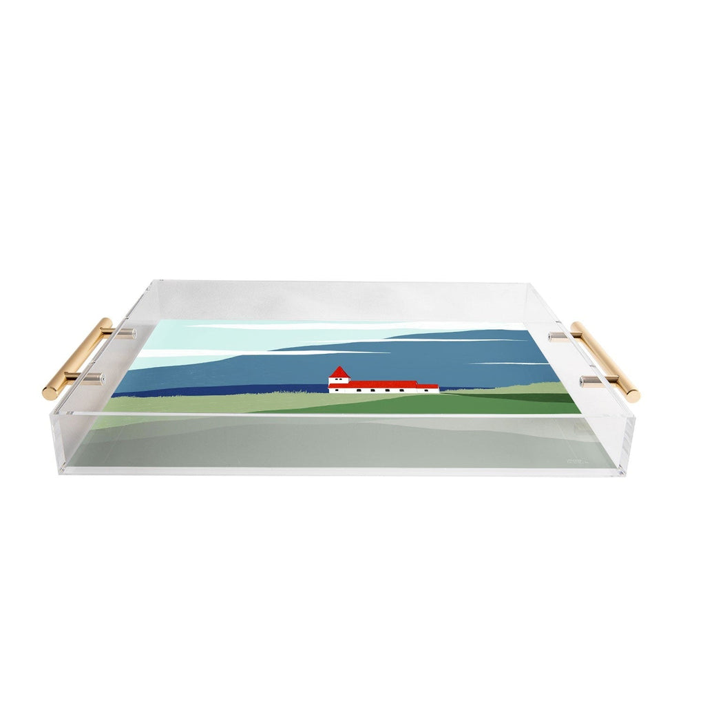 Valeria Frustaci Red roof in Iceland Acrylic Tray