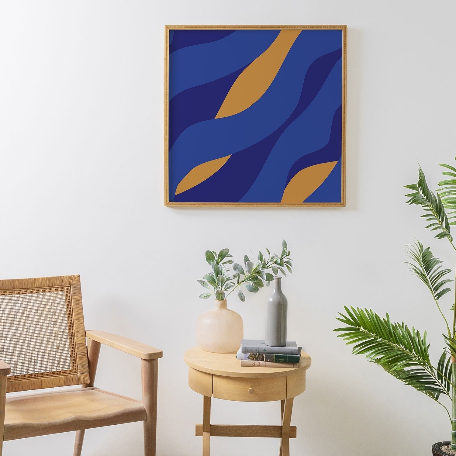 Camilla Foss Pebbles in Stream Framed Wall Art