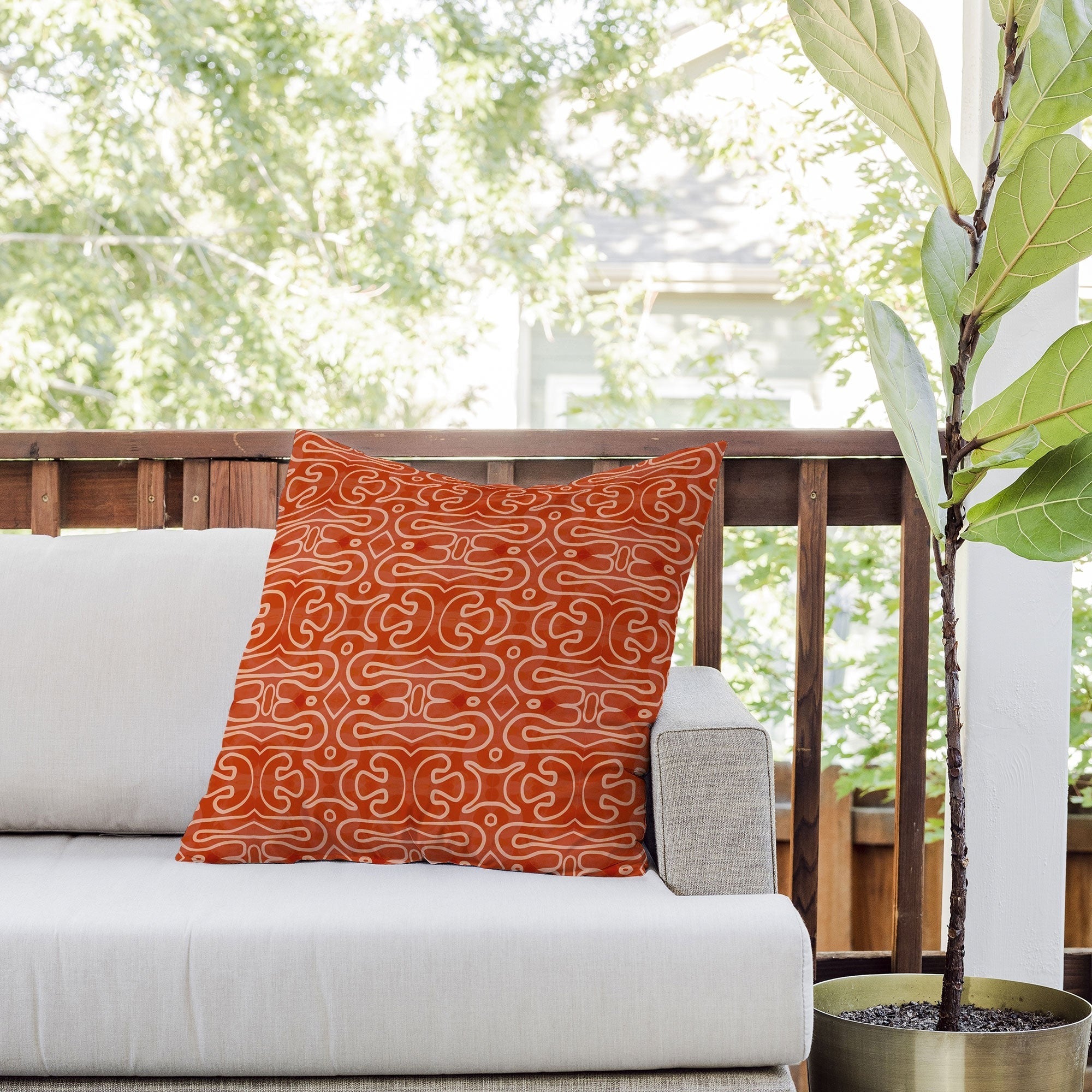 Mirimo Venexiana Burnt Orange Outdoor Throw Pillow
