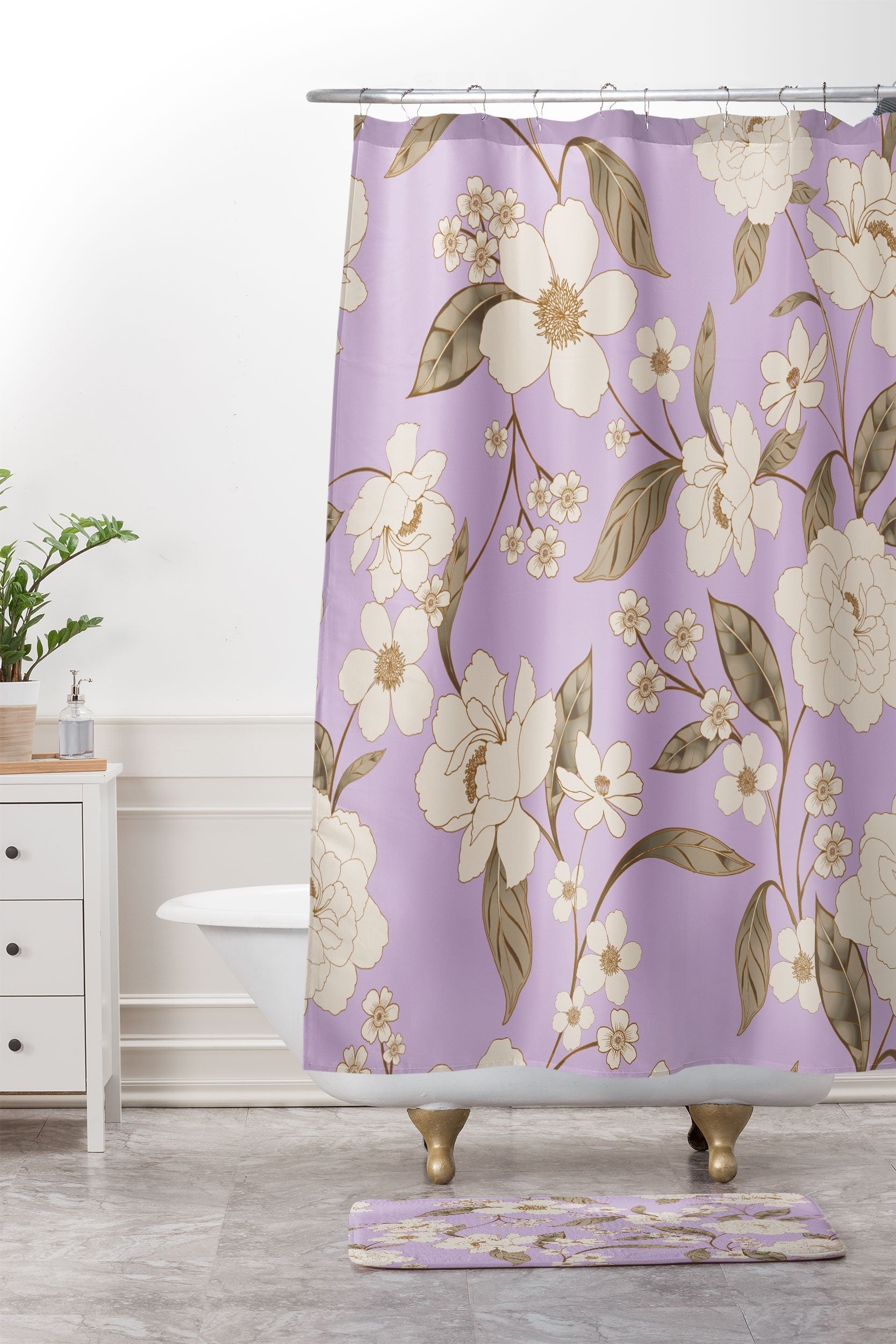 Gabriela Fuente Roberta lilac Memory Foam Bath Mat