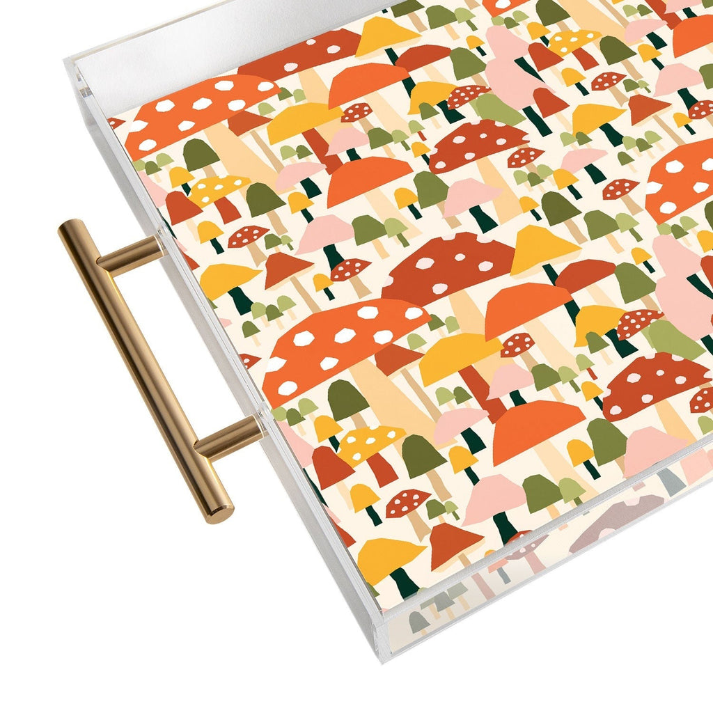 Valeria Frustaci autumnal mushrooms Acrylic Tray