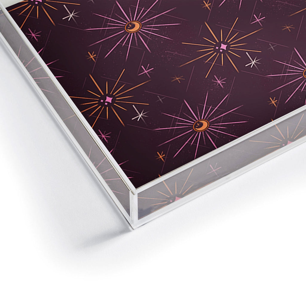 Little Om Pattern Little Moon plum Acrylic Tray
