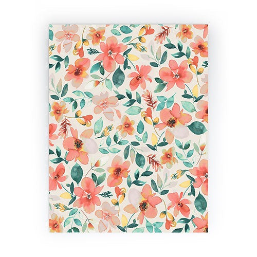 Ninola Design Botanic Retreat Tropical Whimsical Flowers Coral Green Mini Art Print