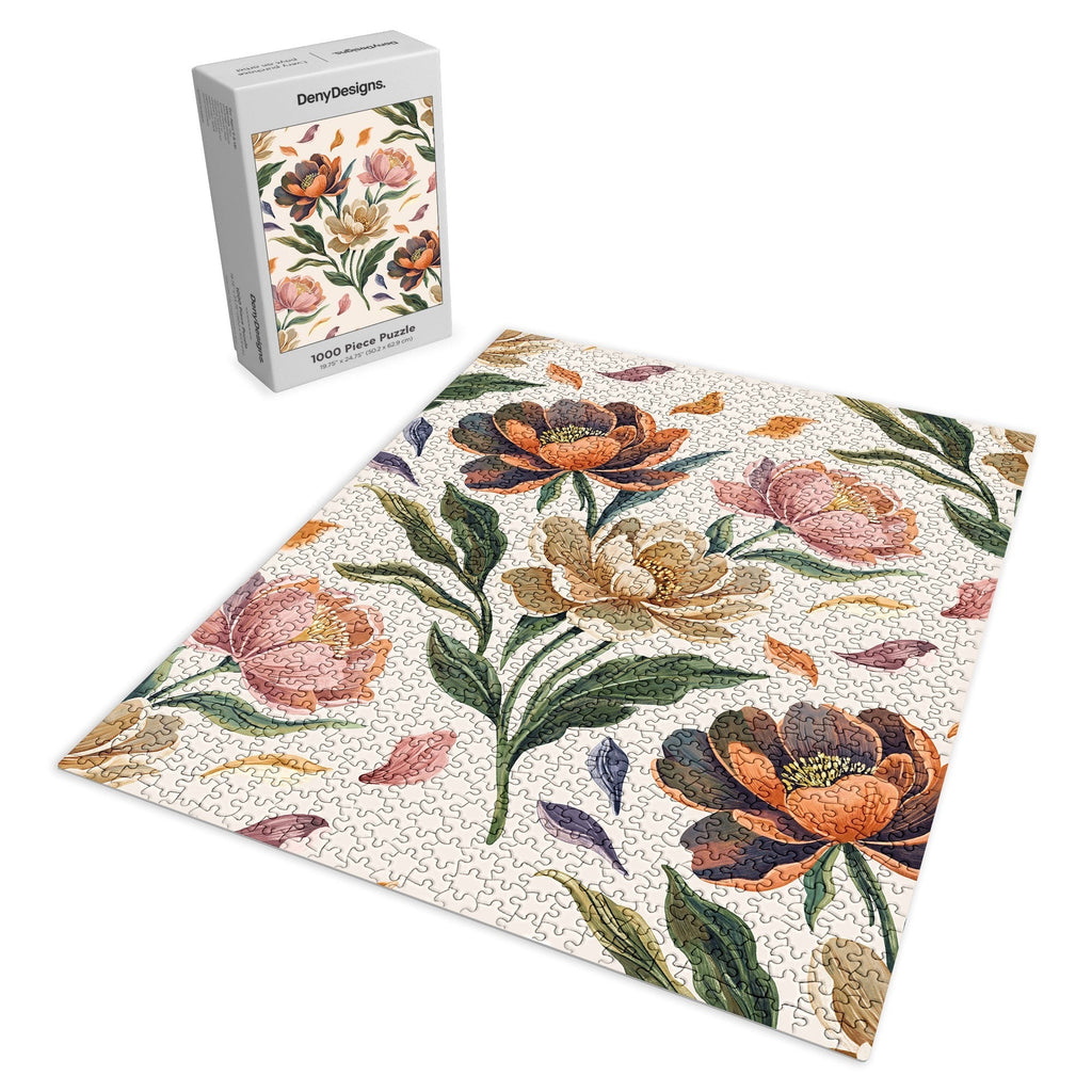 Marta Barragan Camarasa Hand Painted Peony Florals Puzzle