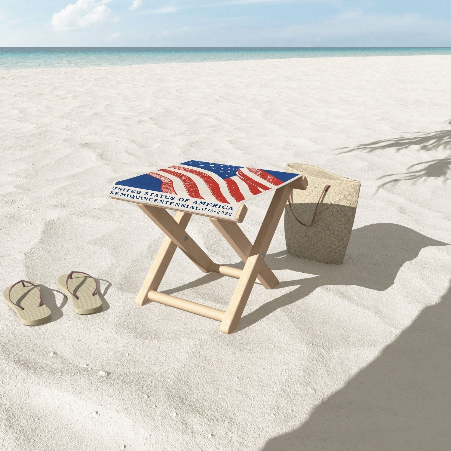 DENY Designs Stars n Stripes Semiquincentennial Folding Stool