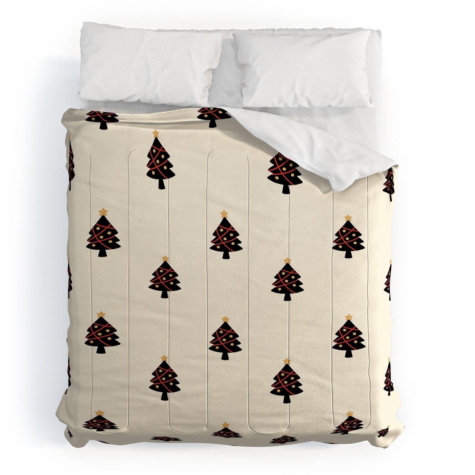 Design by Spark Black And Gold Christmas Tree Comforter