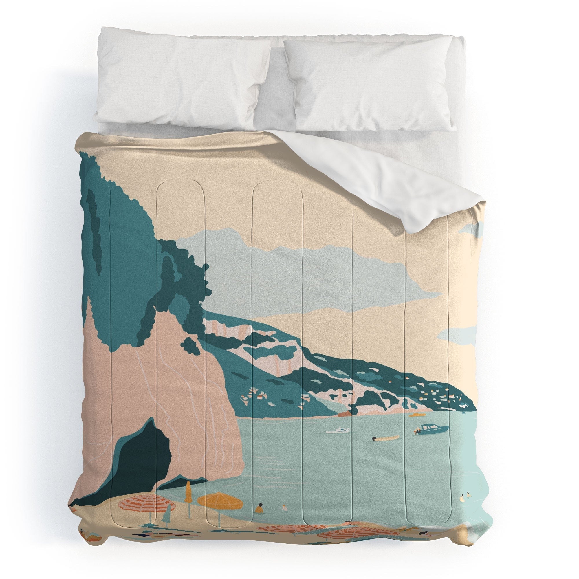 Valeria Frustaci Beach of Positano in Italy Comforter