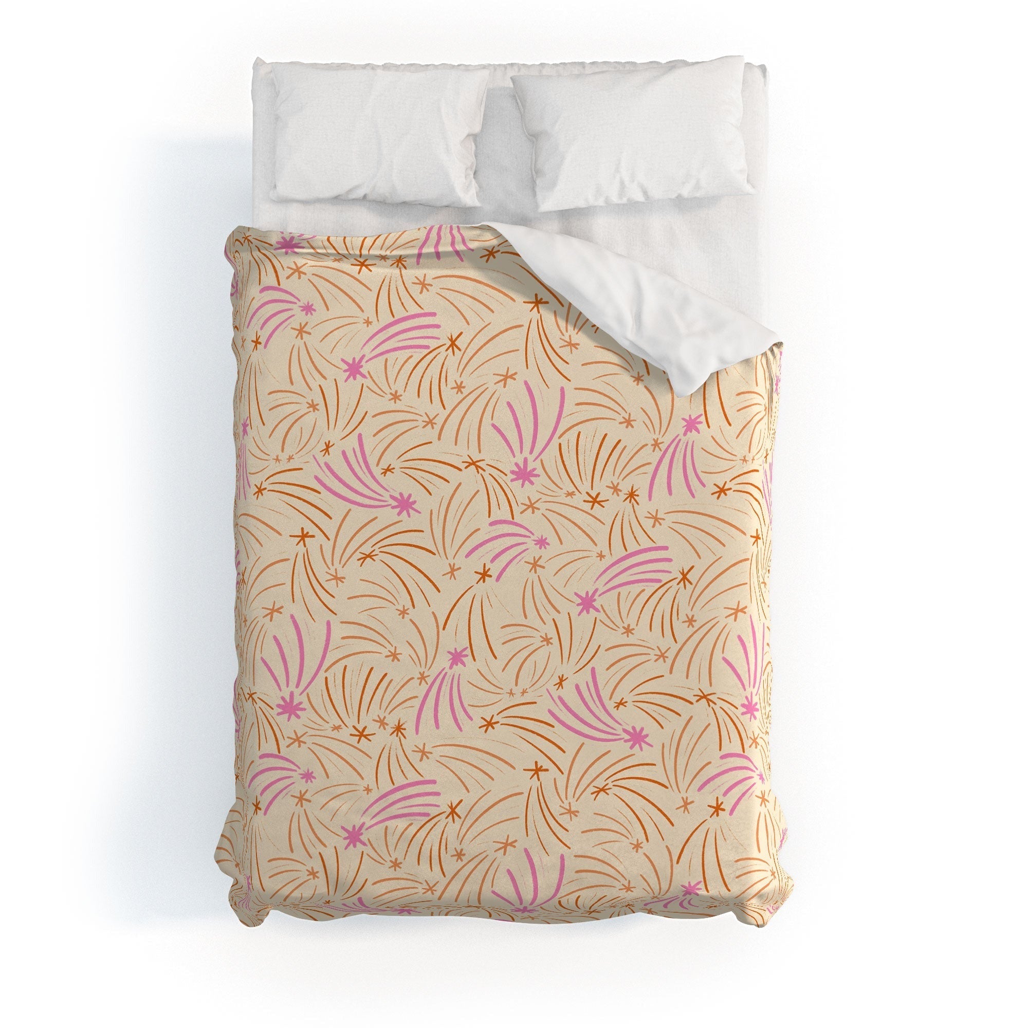 Little Om Pattern Shooting Stars cream Duvet Cover