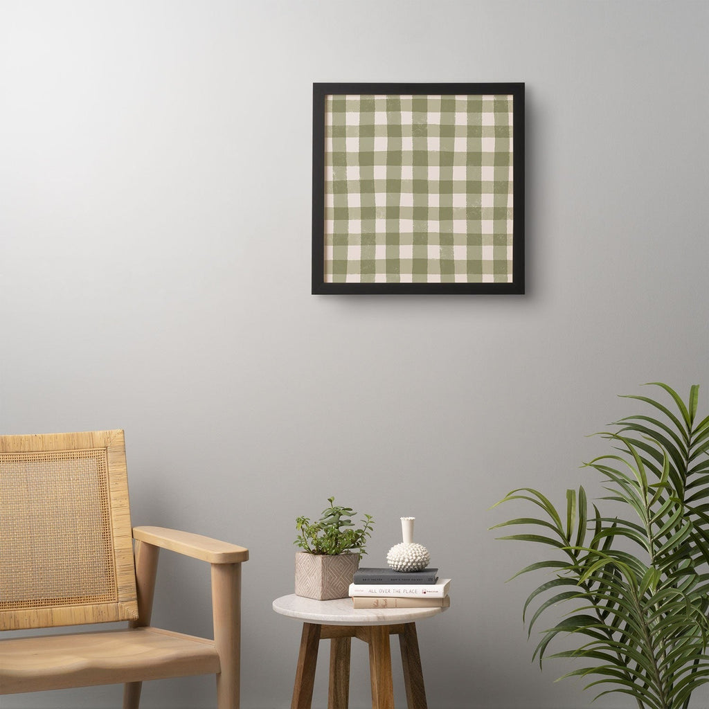 Menina Lisboa Rustic Green Plaid Framed Wall Art