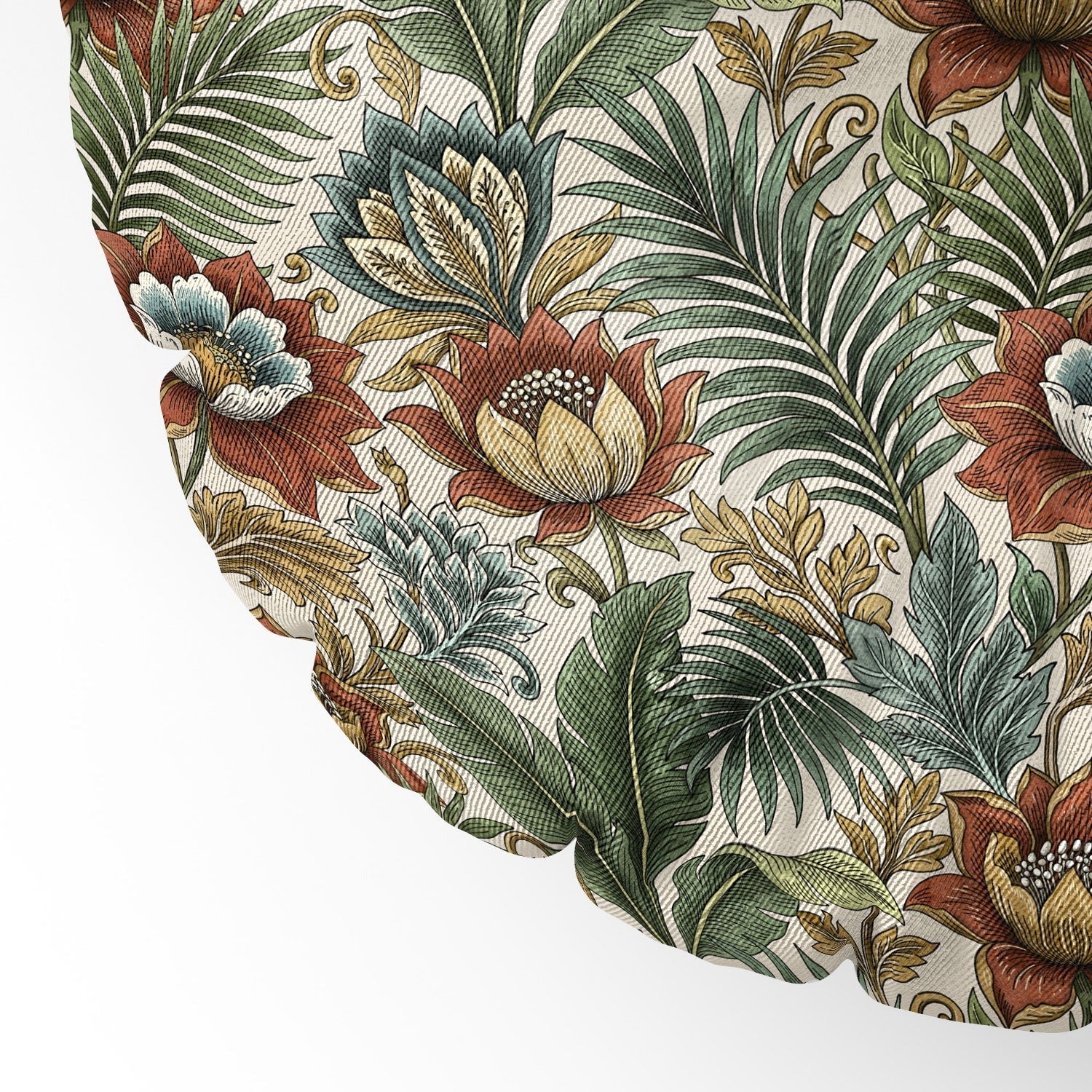 Marta Barragan Camarasa Retro Jungle Garden Floor Pillow Round