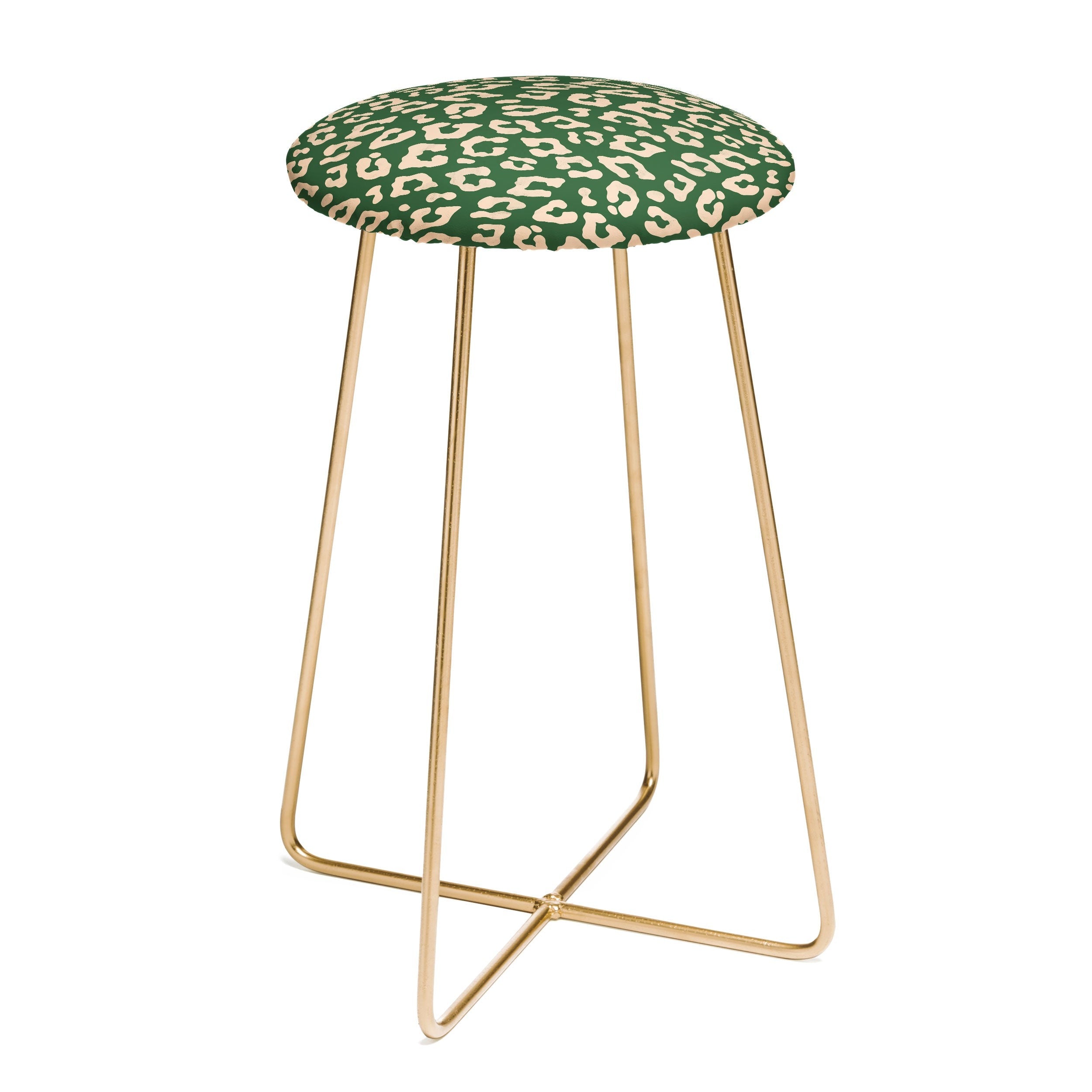 Avenie BR Cheetah Print In Green Counter Stool