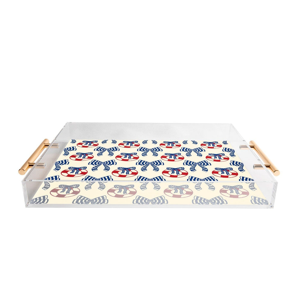 Design by Spark Nautical Christmas Bows Acrylic Tray