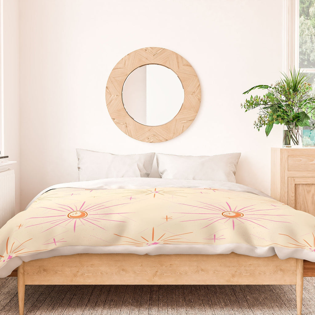 Little Om Pattern Little Moon cream Duvet Cover