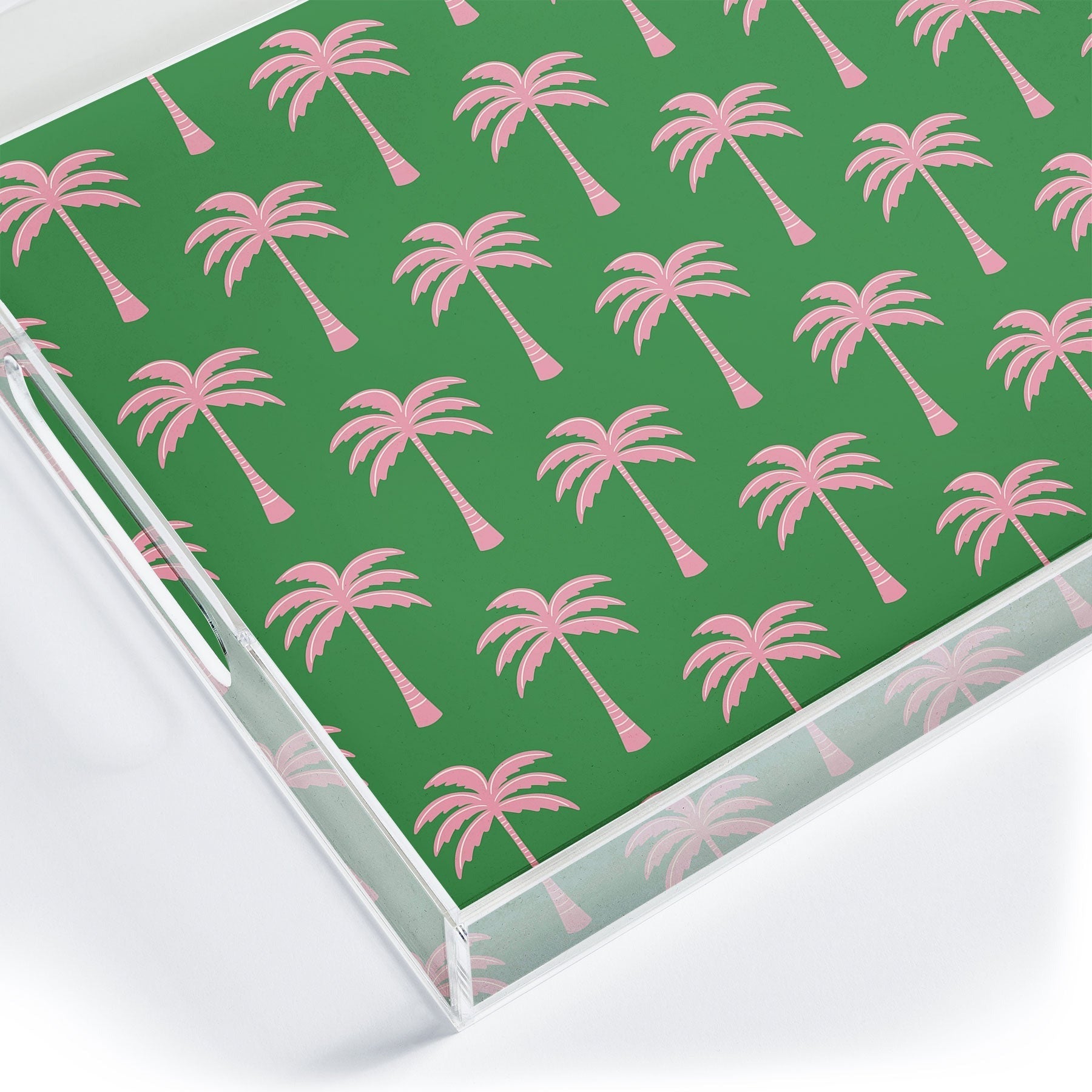 Design by Spark Pink Palm Tree Oasis Acrylic Tray