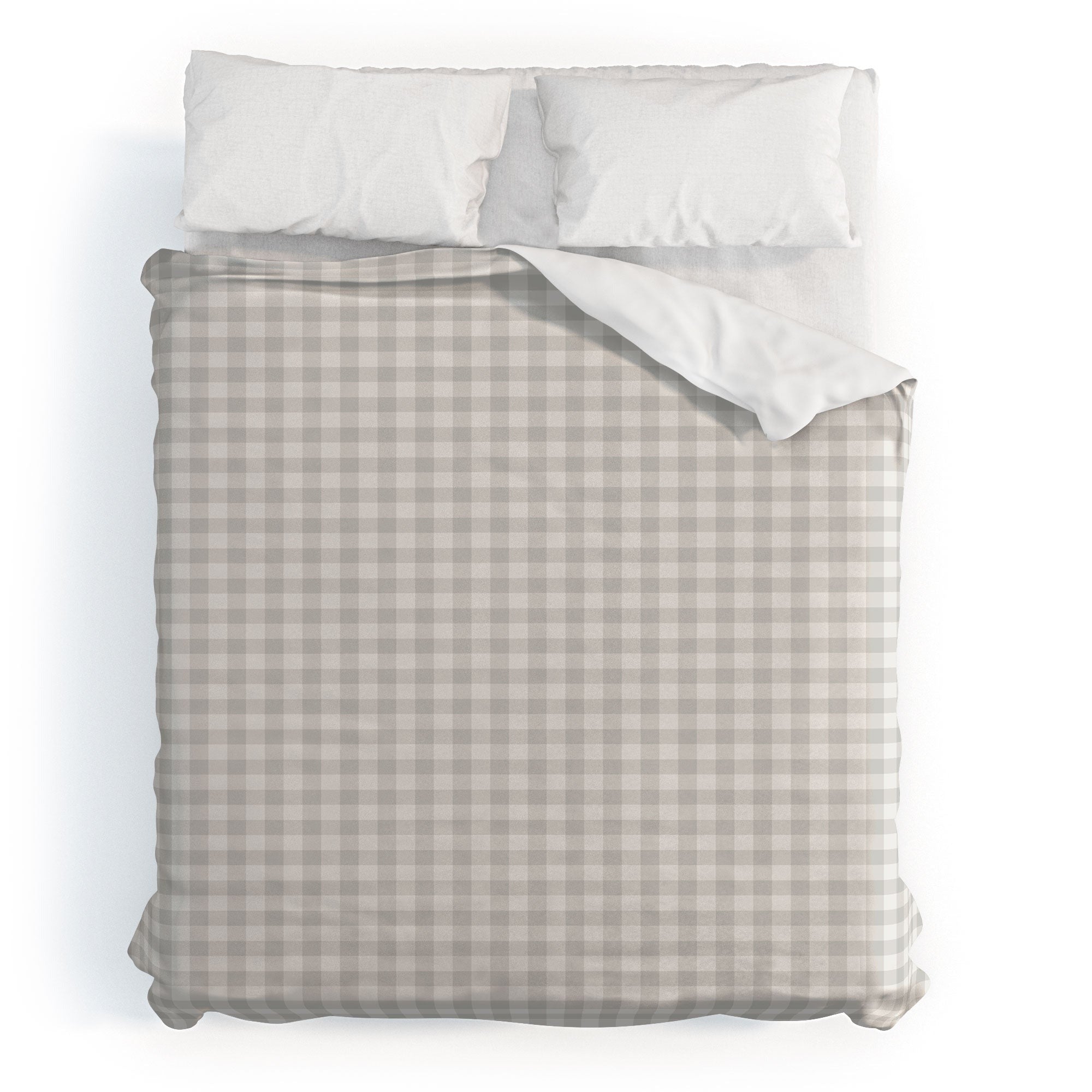 Colour Poems Gingham Plaid Pattern Cloud White Duvet Cover