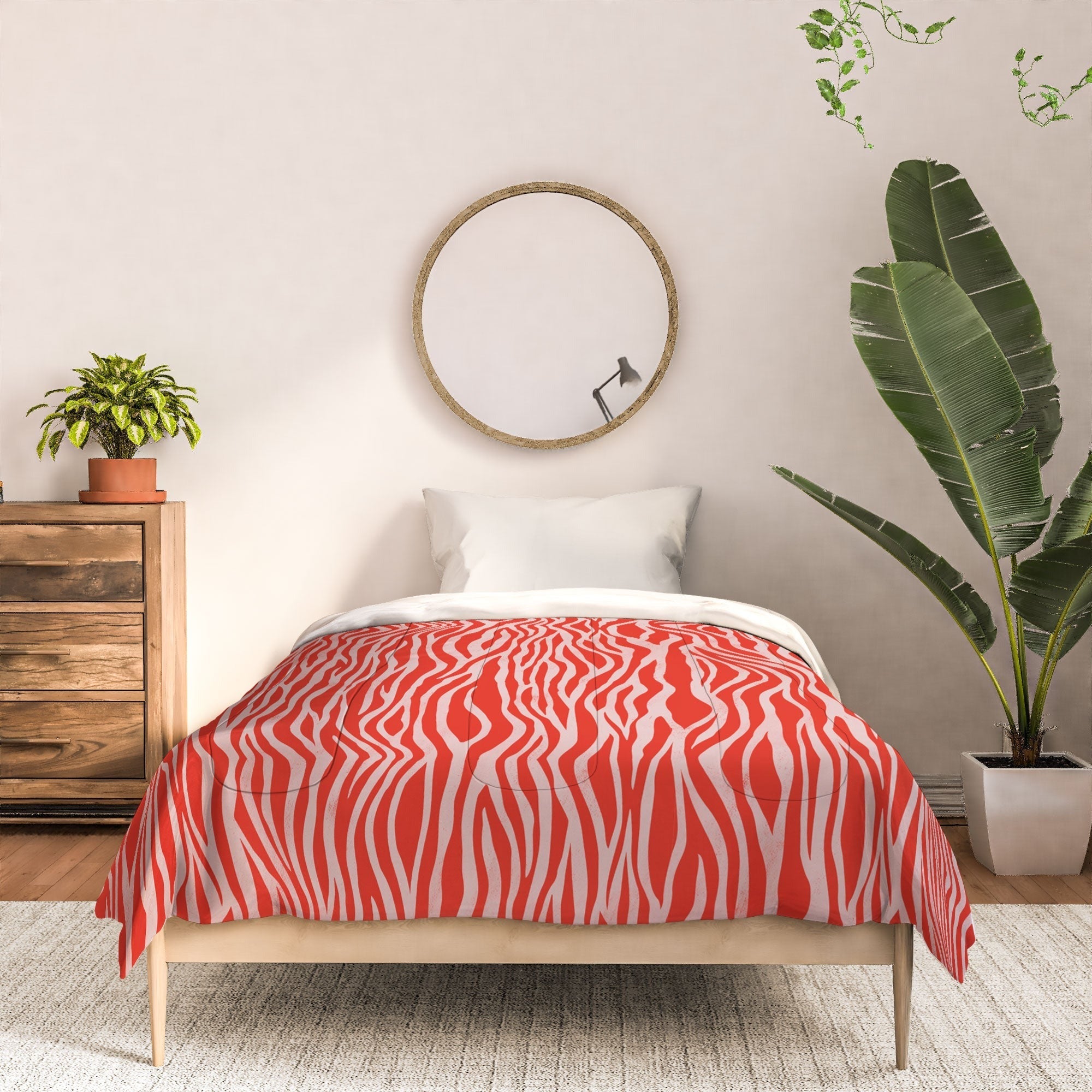 Avenie BR Red Zebra Stripe Comforter